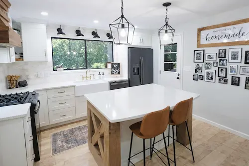 The same room rendered with the homeowner's chosen finishes