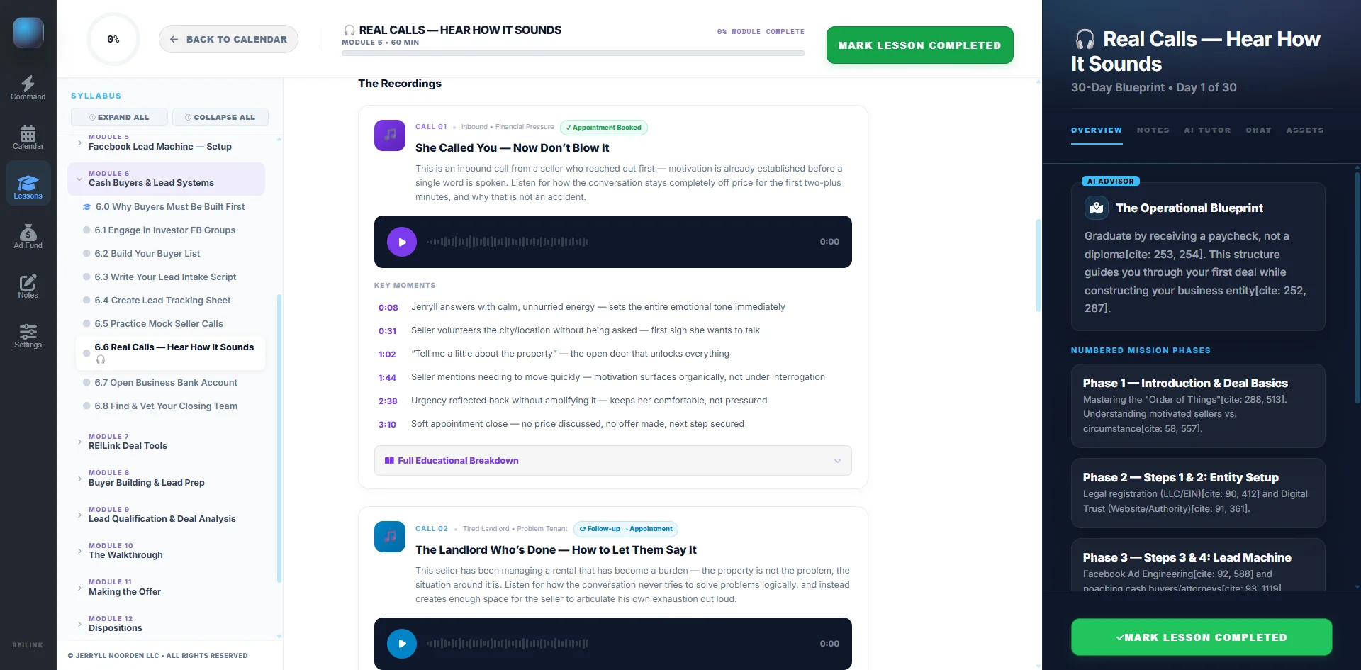 Sample lesson: listening to real seller calls