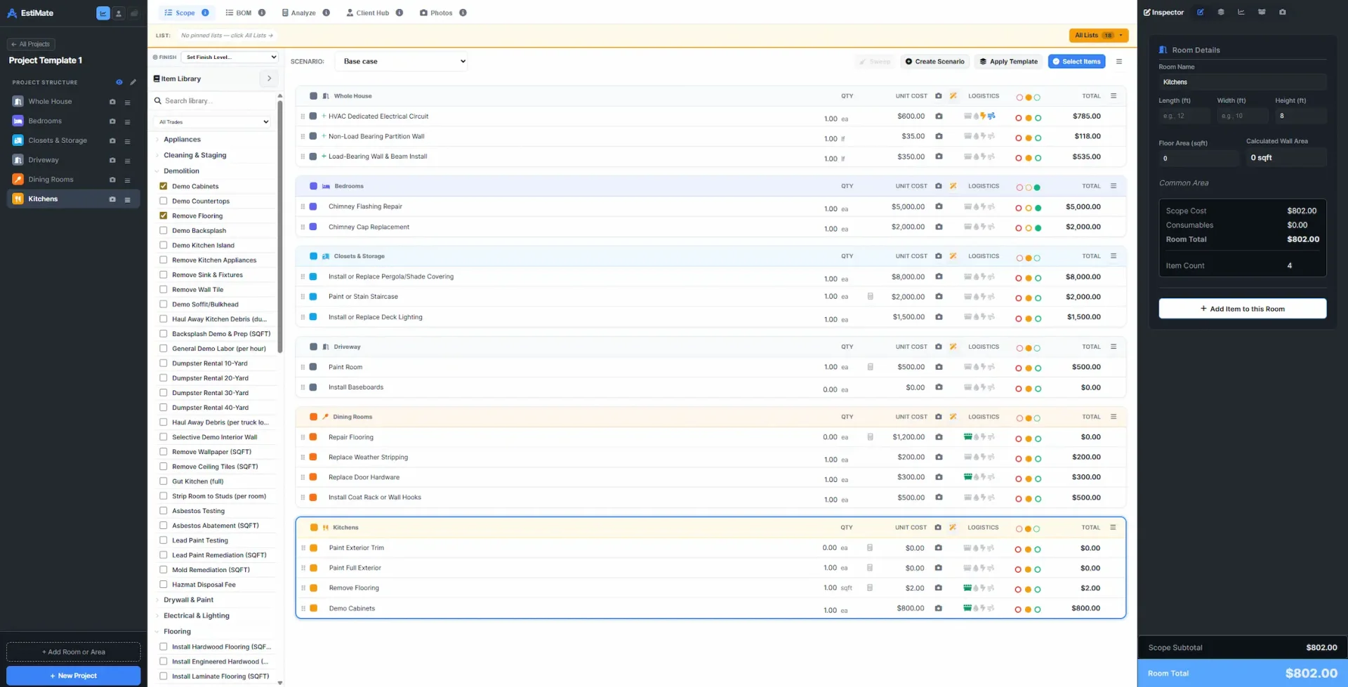 EstiMate — itemized repair scope and ARV