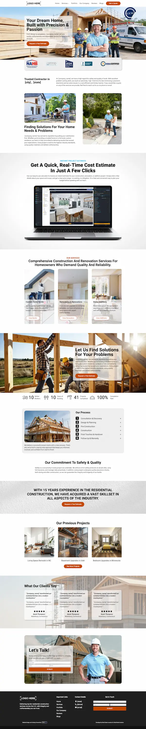 General Contractor — an Apex site design