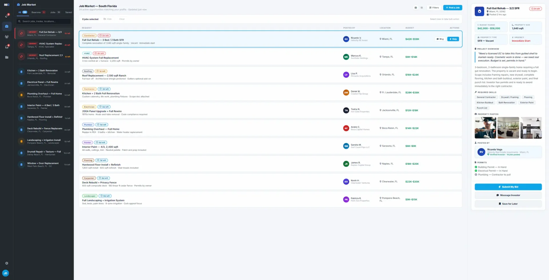 REConnect — free jobs matched to your trade and area