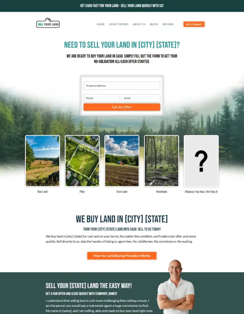 Land Buyer — an Apex site design